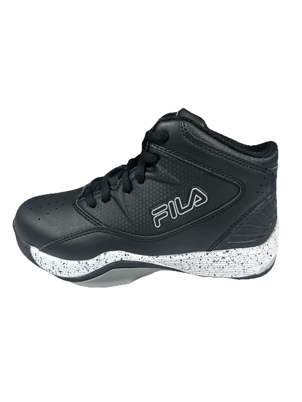 Fila Breakaway 9 Basketball Shoes Kids Size 1.5 Black White Performance Sneakers